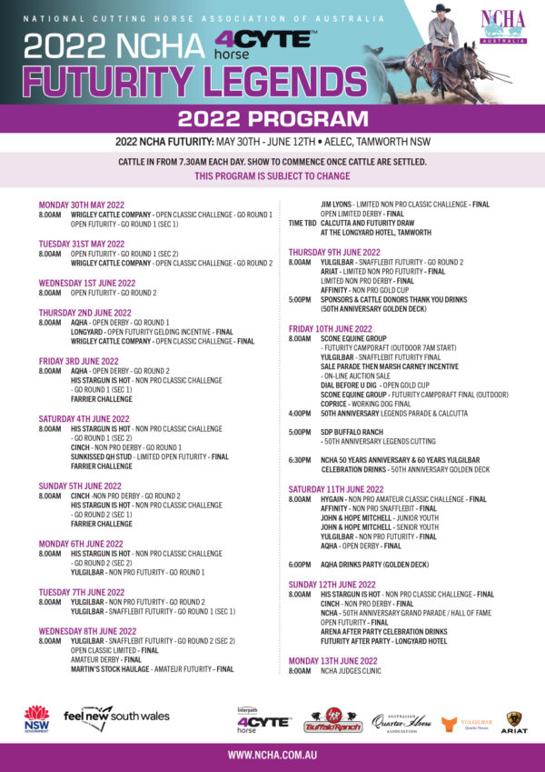 2022 NCHA 4CYTE FUTURITY PROGRAM National Cutting Horse Association